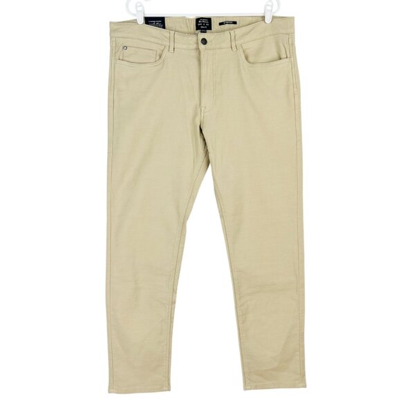 Ben Sherman Men's Slim Fit Stretch Beige Pants 38x32 Regular Mid Rise NWT - Picture 1 of 14